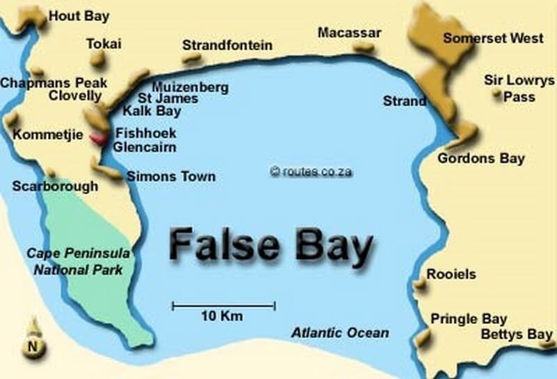 Ocean Map of False Bay